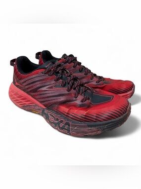 Men’s Hoka Speedgoat 4 Trail Running Shoes Cordovan High Risk Red Size 10 No Box